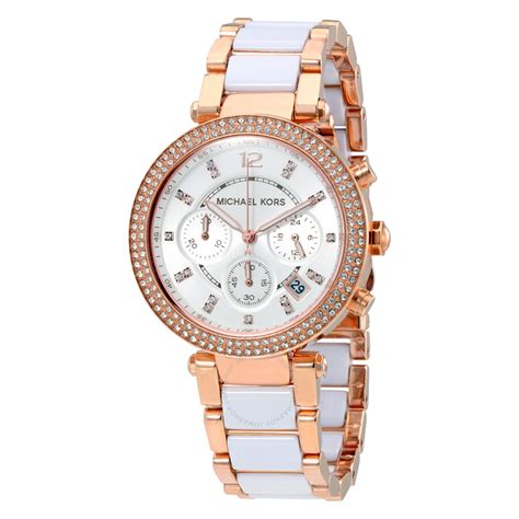 white michael kors watch ladies|Michael Kors chronograph watch women.